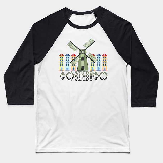 Amsterdam Art Baseball T-Shirt by jaml-12